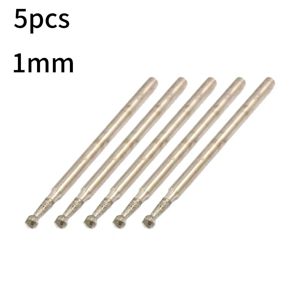 5 Stück 0,5 mm - 3 mm Kugelrund Rotierende Diamant-Bohrerfräser Schleif-Schnitz-Bohrer für Bohrmaschine Schleifmaschine Elektrische Schleifmaschine Schleifmittel