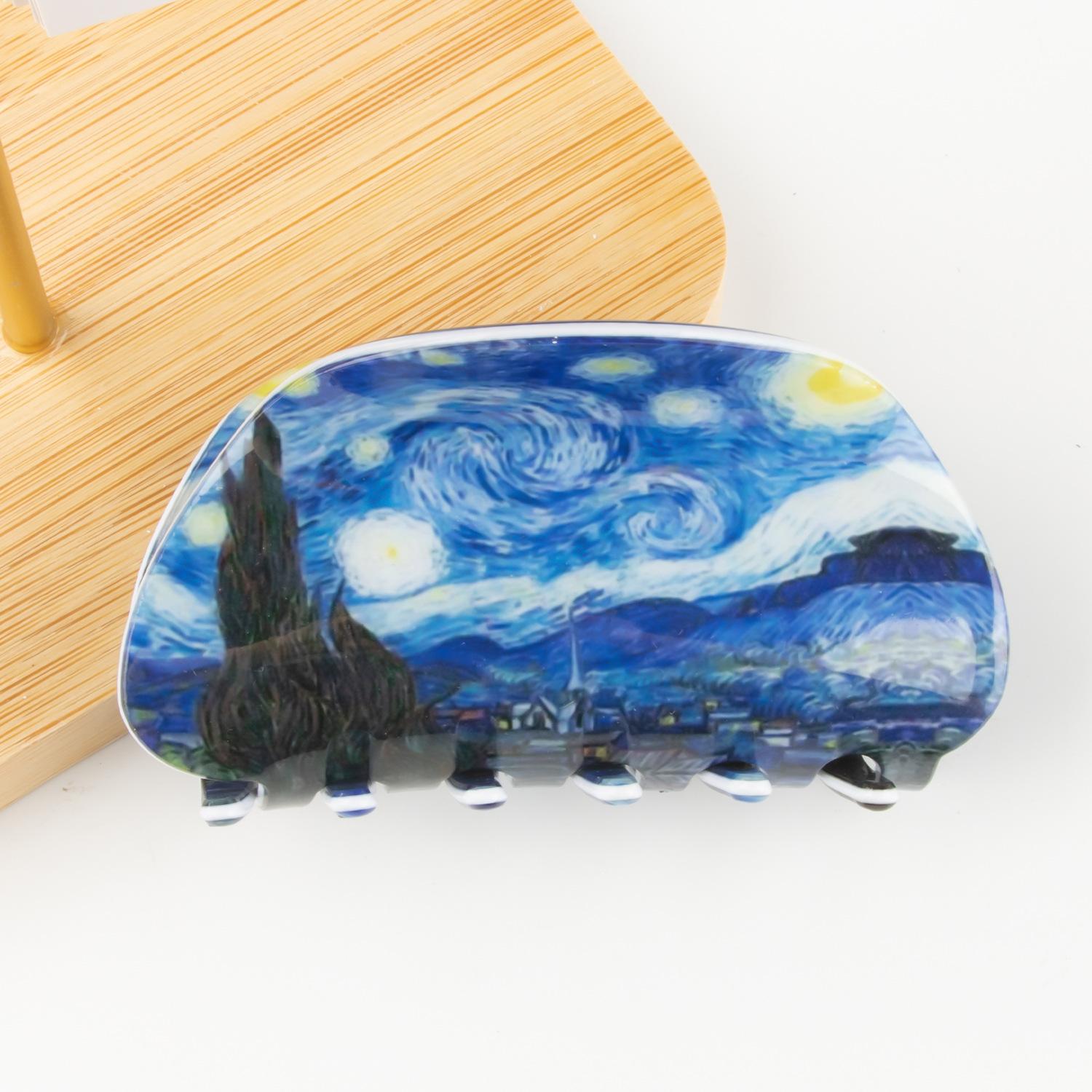 

1pc Half circle countryside scenery clip, new product, medium size hair clip, night hair accessory, hair clip