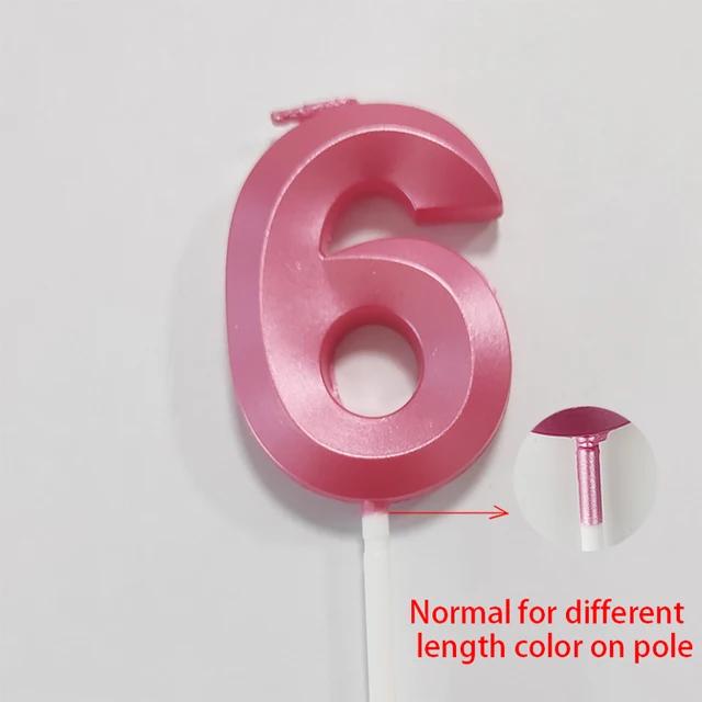 0-9 Numer Candle Pink Blue Happy Birthday 3D Number Candles Cake Topper Decoration Baby Shower Supplies Wedding Party Decor