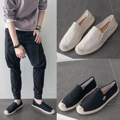 Letní plátěné boty pánské boty korejská verze Doudou boty trendy ležérní nazouvací líné boty staré pekingské plátěné boty
