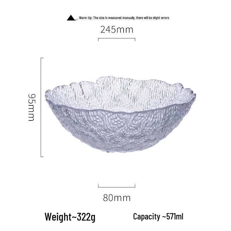 Dondru Ice-Textured Glass Serving Dish