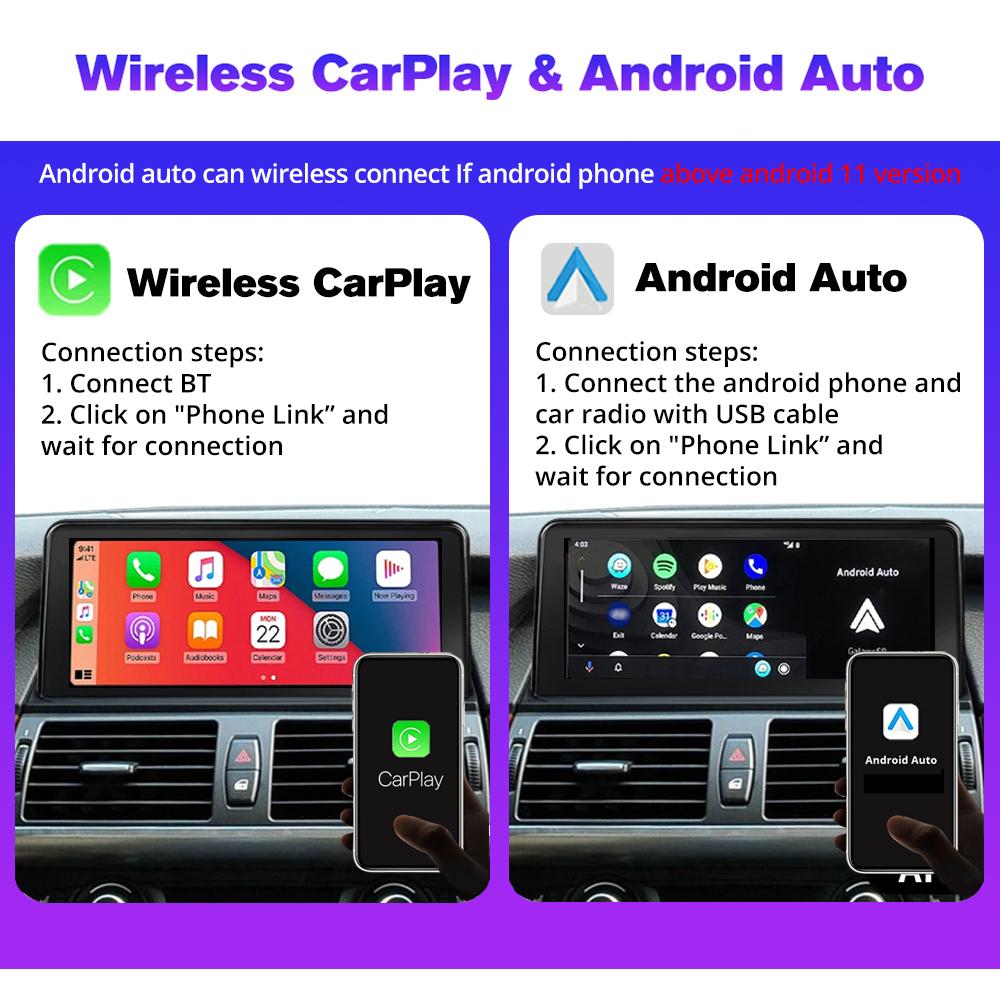 8.8" Wireless Carplay Auto Car Radio For BMW 5 Seires E60 LHD 2006-2012 CCC CIC System Android 13 GPS Multimedia Video Player FM BT