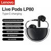 Lenovo LP80 Bluetooth Earphones TWS Wireless Touch Control Headphones Noise Reduction HD Stereo Headsets Gaming Earbudswith Mic
