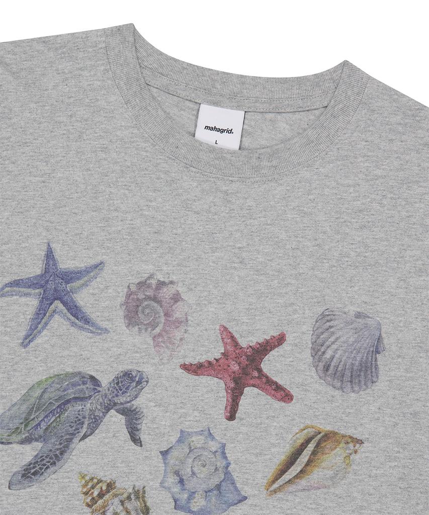 MAHAGRID Sea Shells Tee Gray(Mg2Gmmt524A)