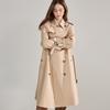 Spring new Ankola red trench coat double-breasted silhouette temperament classic casual long coat women 22397