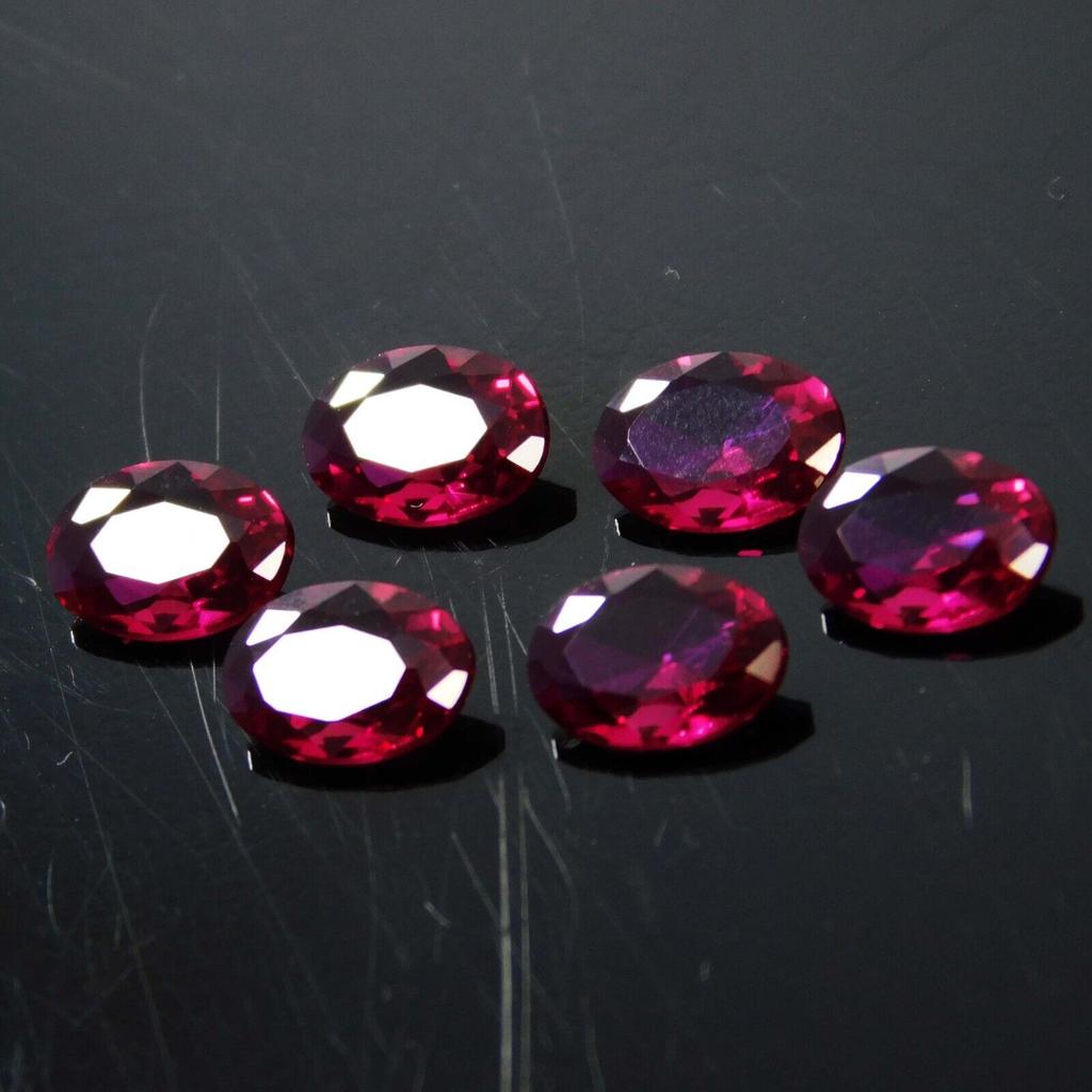 6 Pcs Natural Ruby Red Oval Cut CERTIFIED 7x5 mm Loose Gemstone Gift For Him Ys-13369