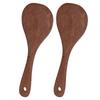 2 Pcs Rice Paddle Natural Wooden Rice Cooker Spatula Kitchen Cooking Spoons for Mixing and Serving RiceRound Mouth