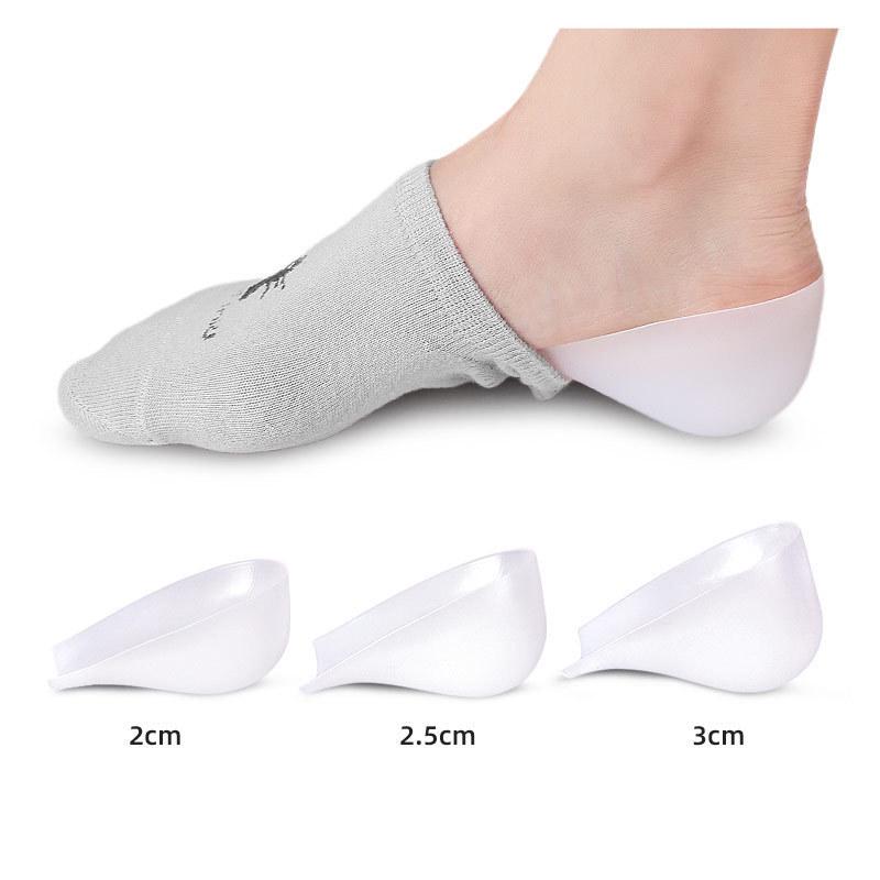 Silicone Invisible Height-Boosting Shock-Absorbing Heel Pads for Socks