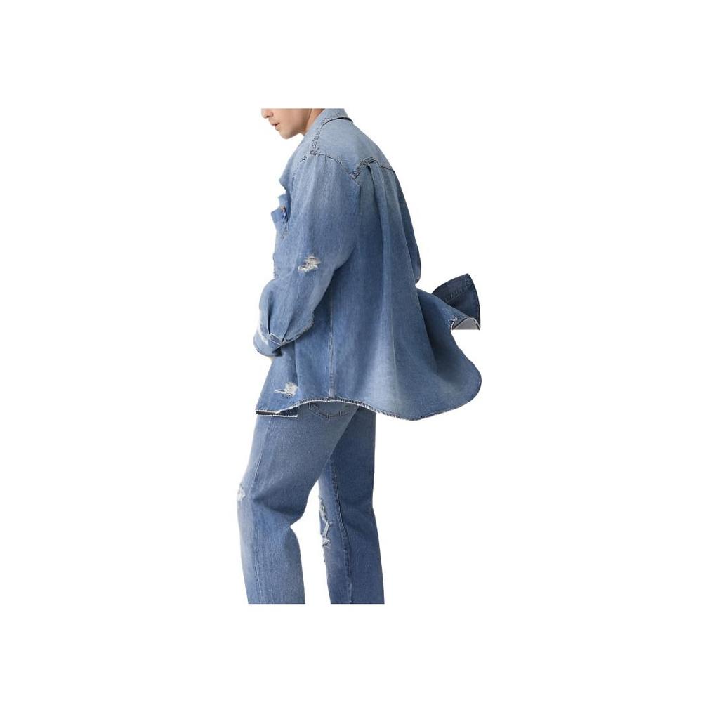 Levis Ripped Casual Comfortable Loose Denim Jacket Men Jackets Denim-Blue 0017L-0000