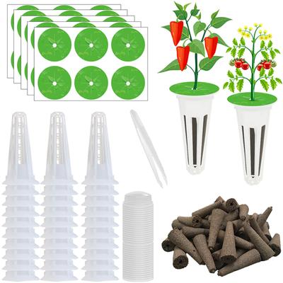 Kit de 121 dosettes de graines pour système de culture hydroponique de jardin intérieur avec 30 éponges de culture, 30 étiquettes de dosettes, 30 paniers de culture, 30 dômes de culture, 1 pince à épiler