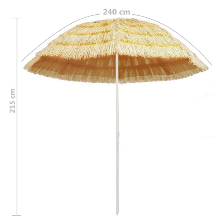 VidaXL Natural Beach Umbrella Hawaiian Style, Patio Sunshade, Sun Shelter, Garden Parasol Terrace Courtyard 44548