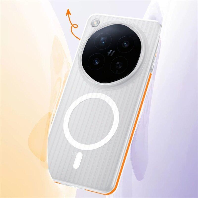 For OPPO Find X9 Ultra Case Fashion New Style Magnetic Matte Transparent Corrugated Phone Back Cover Dustproof Shockproof Bumper