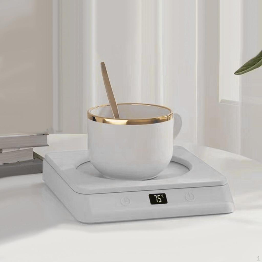 Coffee Mug Warmer Anti Slip Plate for Tea Stainless Steel Cups White