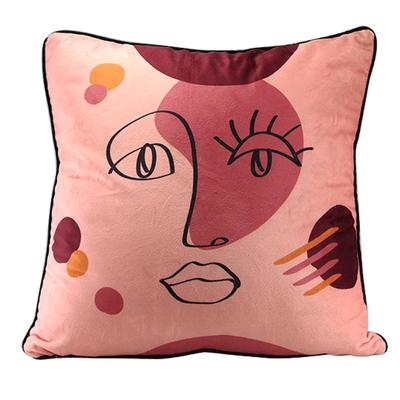 [R6761] - Kissen Samt 'Arty' rosa - 40x40 cm