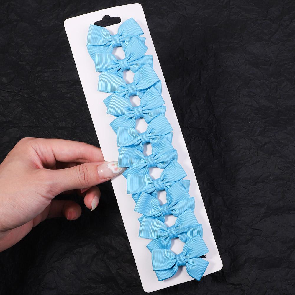 10Pcs/lot 1.9'' Mini Solid Bows Hair Clips For Cute Girls Boutique Bowknot Hairpin Barrettes Headwear Hair Accessories