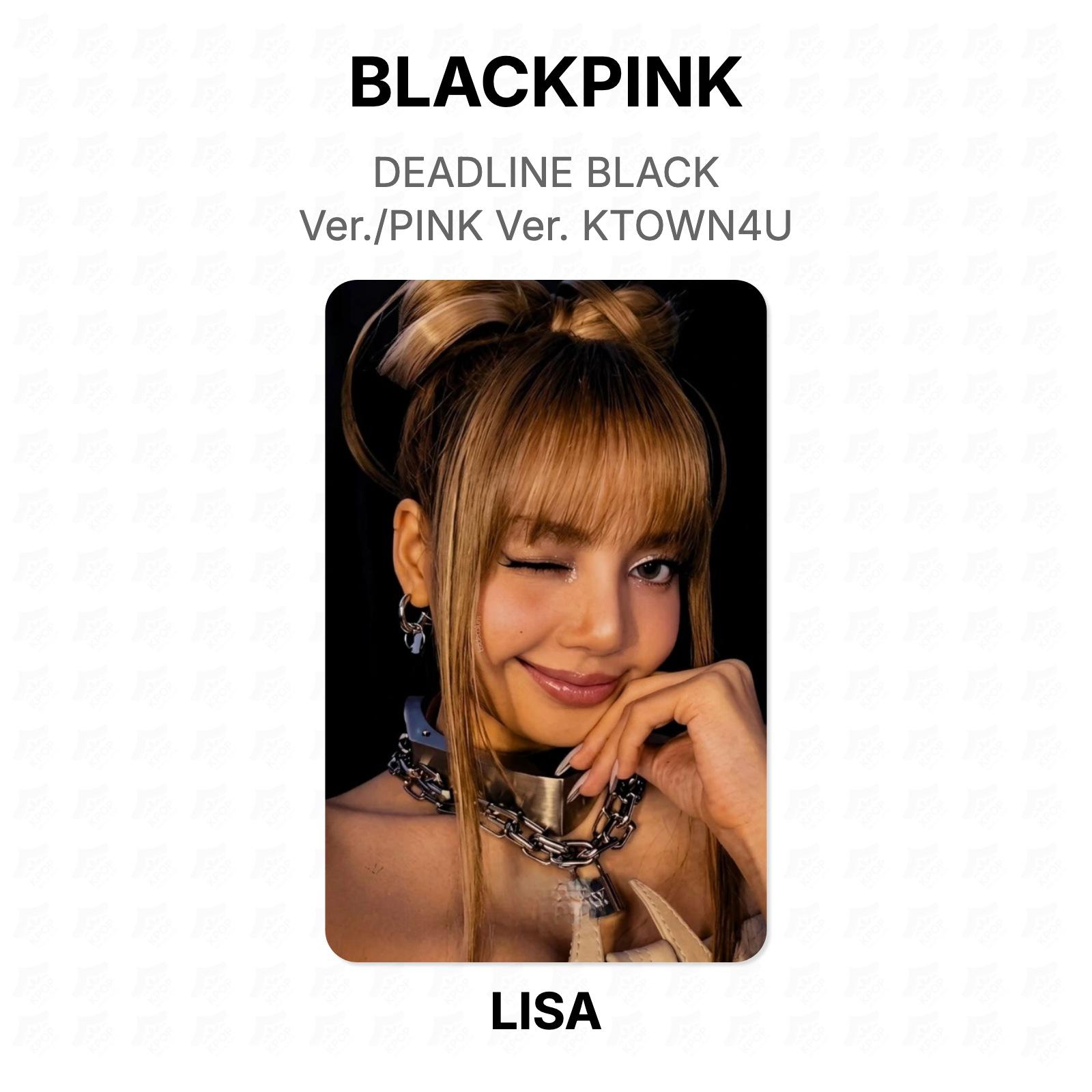 BLACKPINK ДЕДЛАЙН Черная версия/Розовая версия. Официальная фотокарточка KTown4U LISA