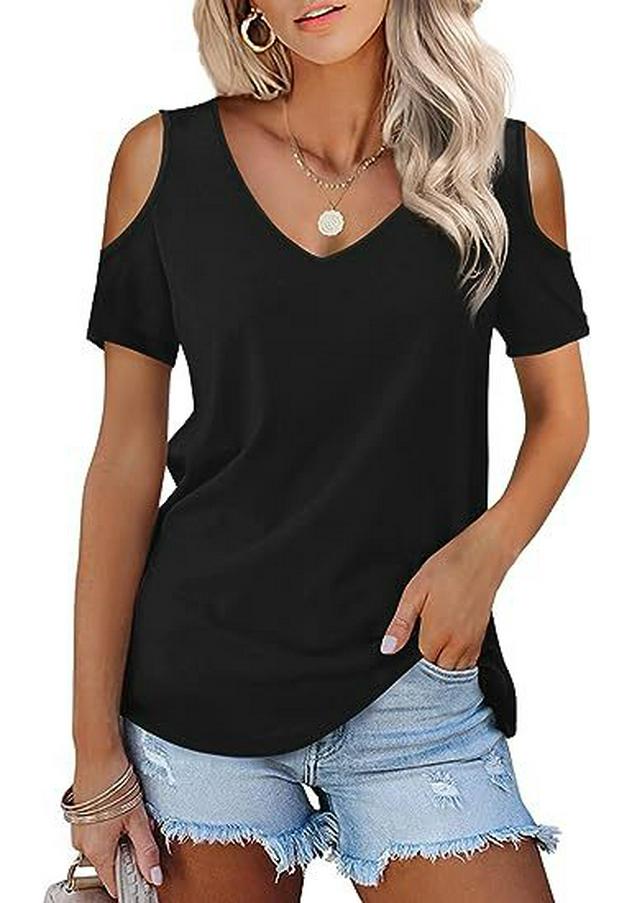 Women's 2023 Fashion Off-the-Shoulder Short Sleeve T-shirt