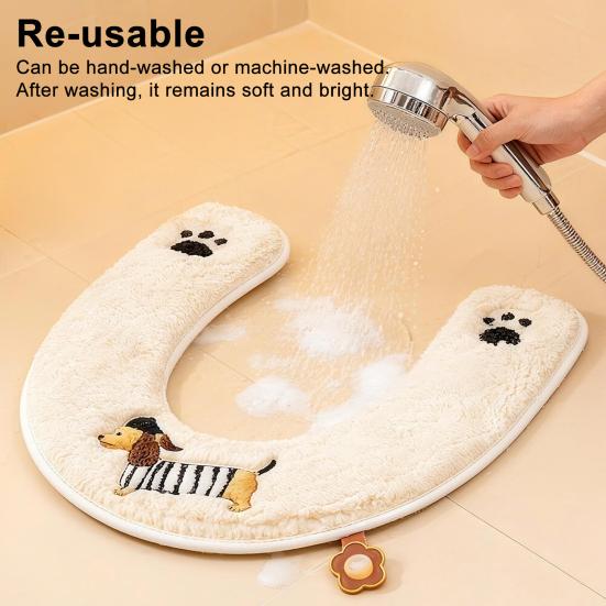 Copriwater Migliorato Design con Cerniera Facile Installazione Impermeabile Tessuto Peluche Morbido Motivi Animali Vestibilità Elastica Copriwater