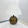 Table Lamp Shade Fabric Antique Raw Brass Base Tables Lamps Lights 20" Home Decorative