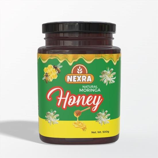 Nexra Moringa Honey 500g | Pure Natural Sweetener | Rich in Antioxidants | Boosts Energy & Immunity | Moringa Flower Honey 500GM