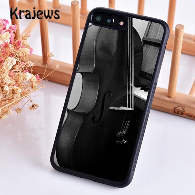 Krajews Elegant Wooden Violins Bow Sheet Music Phone Case For iPhone 17 Air 16 15 14 Plus 11 12 13 Pro Max Coque Fundas