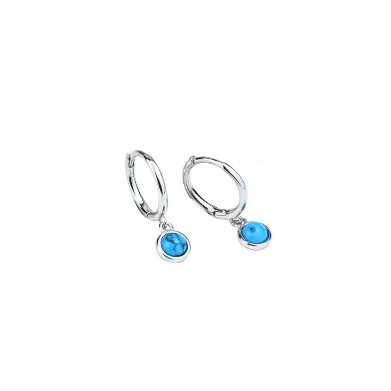 

Оригинальные серьги-капли из бирюзы: Серебро S925, Окисленные Ретро Подвески для Мужчин, Модные Хай Стрит Каффы для Ушей