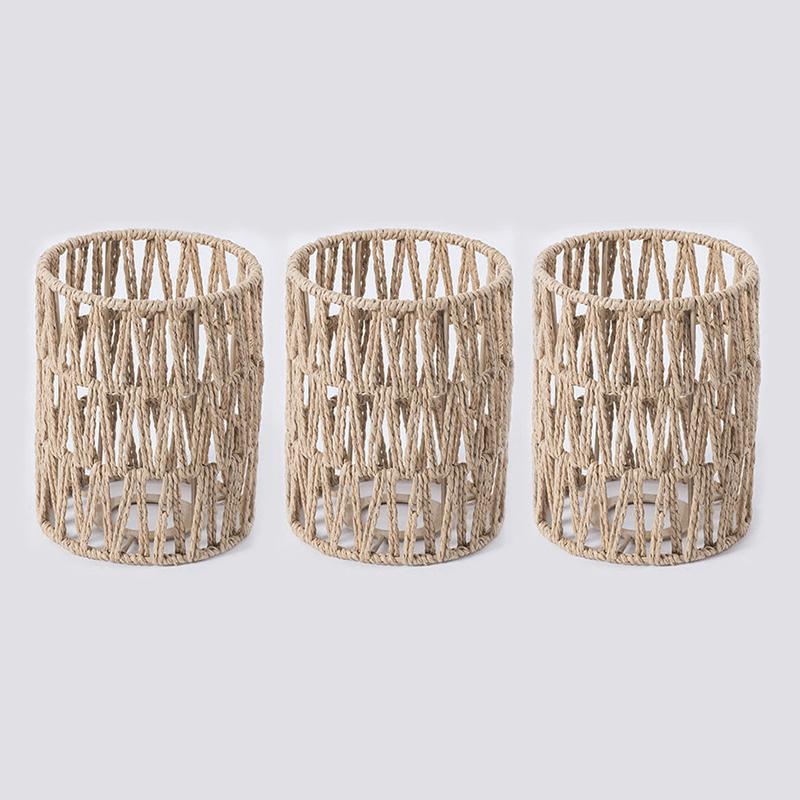 1PC Chic Wicker Homestay Papier Seil Lampenschirm Küche Kleine Rattan Lampenschirme Boho Land Pendelleuchte Abdeckung Retro Restaurant