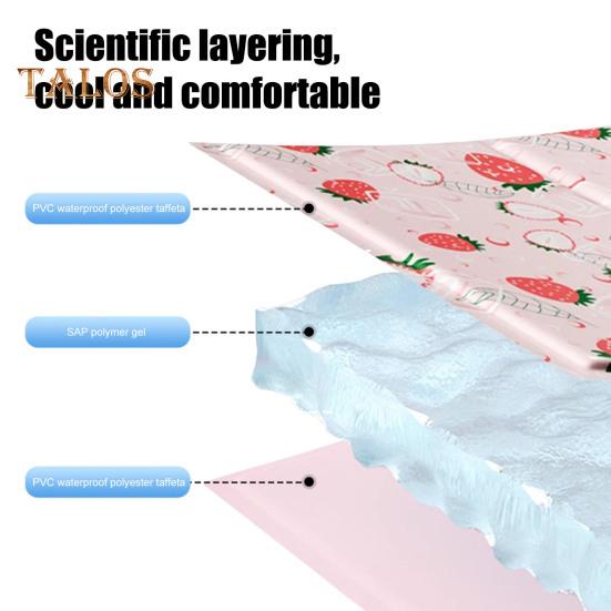 Pet Cooling Pad Strawberry Pattern Self Cooling Pet Bed for Cats And Small Dogs Summer Pet Mat for Kennel Crates Sofa Floor