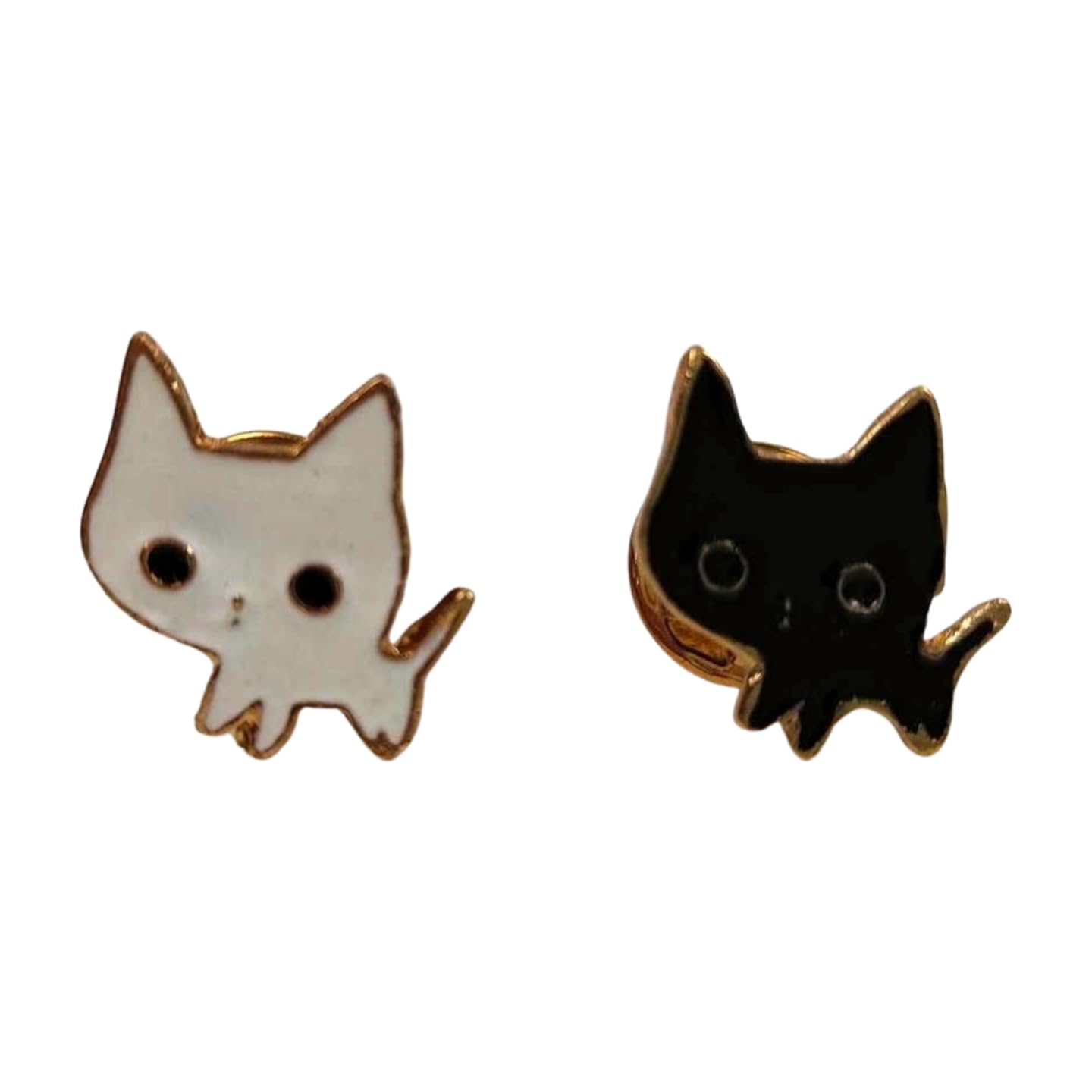 

[F NODE] Значки-булавки Черный кот и Белый кот, Набор из 2 шт., Значки с кошками, Прибл.. 2 см x 2,4 см, Милые, Выглядят расслабленно Кошки