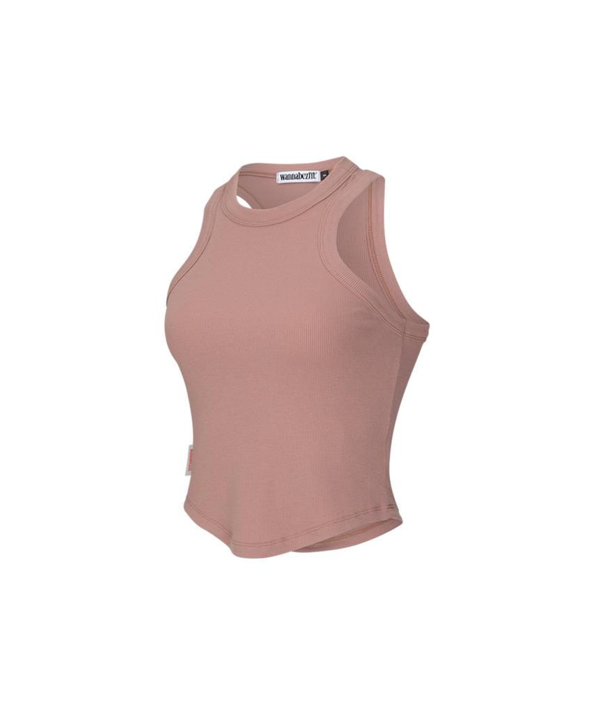 WANNABEZFIT Sleek Halter Crop Top Dry Rose