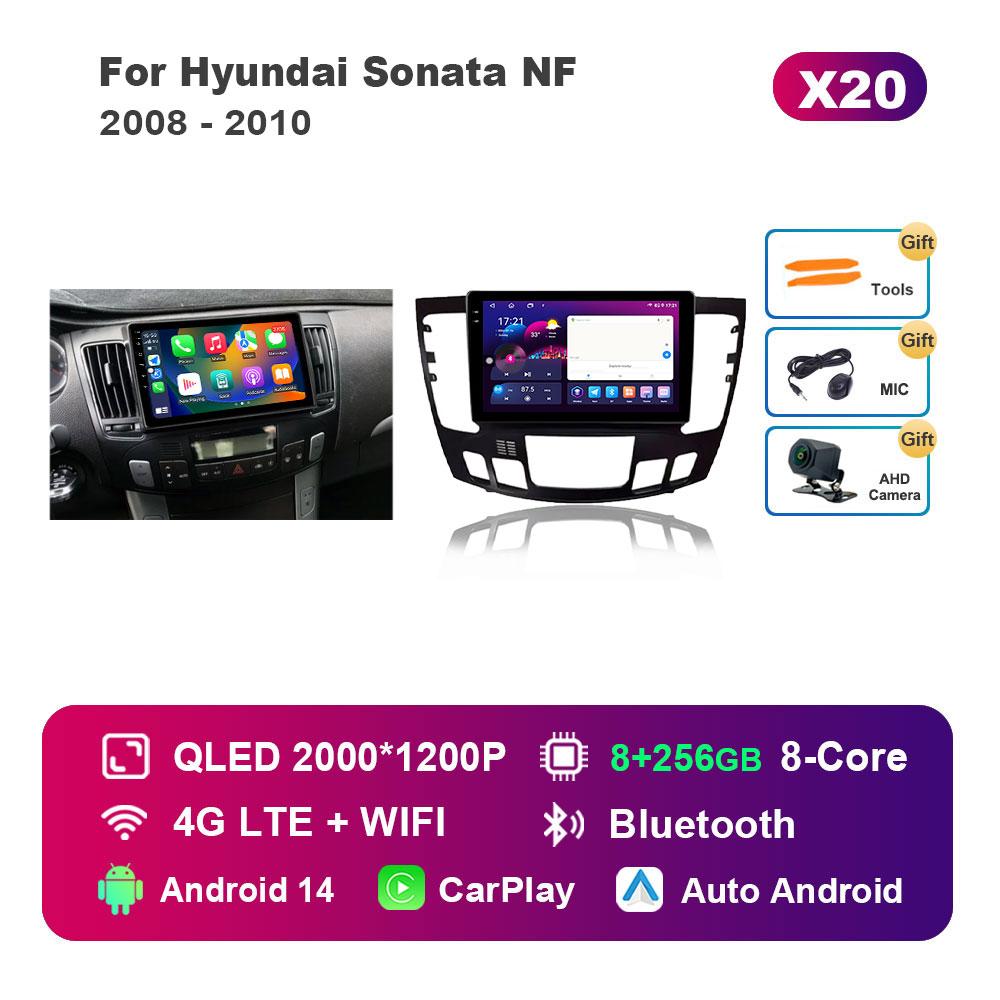 Car Radio Multimedia Player Android 14 System for Hyundai Sonata NF 2008 - 2010 GPS Navigation WiFi DSP Stereo Bluetooth 4G