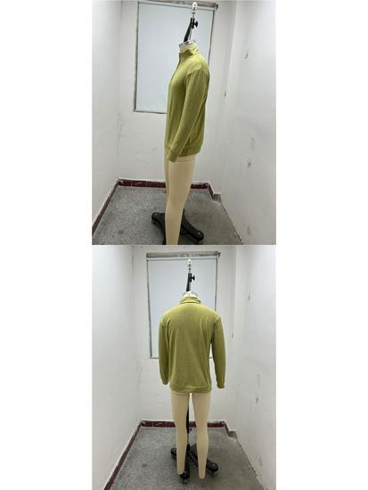 New Men's Autumn V-Neck Long Sleeve Plush Zipper Casual Polo Shirt