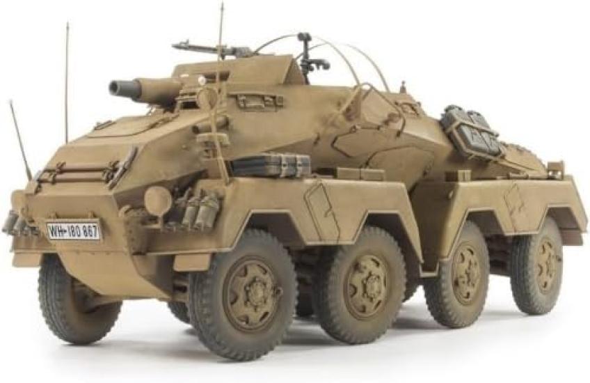 AFV Club German Army Heavy Armored Reconnaissance Vehicle with Gun Model Kit 1/35 Sd.Kfz.233 8-wheeled 7.5cm (plastic FV35233)