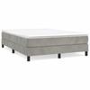 Box Spring Bed Frame Light Gray 140 x 190 cm Velvet