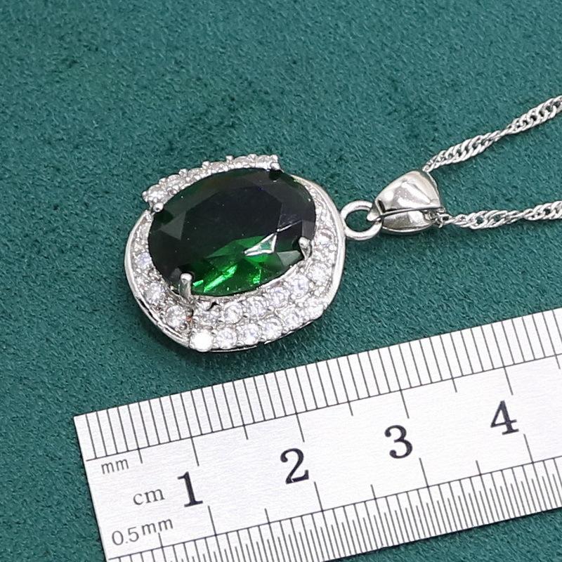 European and N Luxury Jewelry Anti Allergy AAA Zircon Necklace Earring Ring