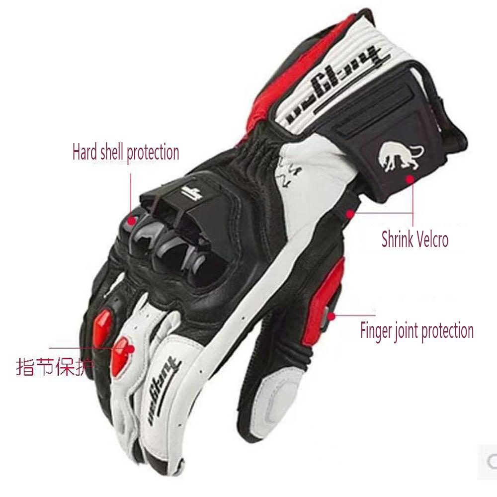 Retro Motorcycle Riding Gloves Leather Accessories Wear-resistant Motocross Knuckle Guard Finger Moto Crycling Glove Gp for Men