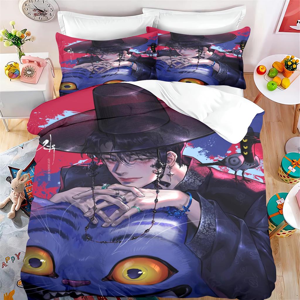 KPop Demon Hunters Anime 100% Polyester Bedding Set Duvet Cover Set Printed Cartoon Home Decor