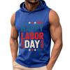 Men Sleeveless Hoodie Tank Top Casual Muscle Fit Athletic Shirt Summer Workout Gym Apparel with Labor Day Print