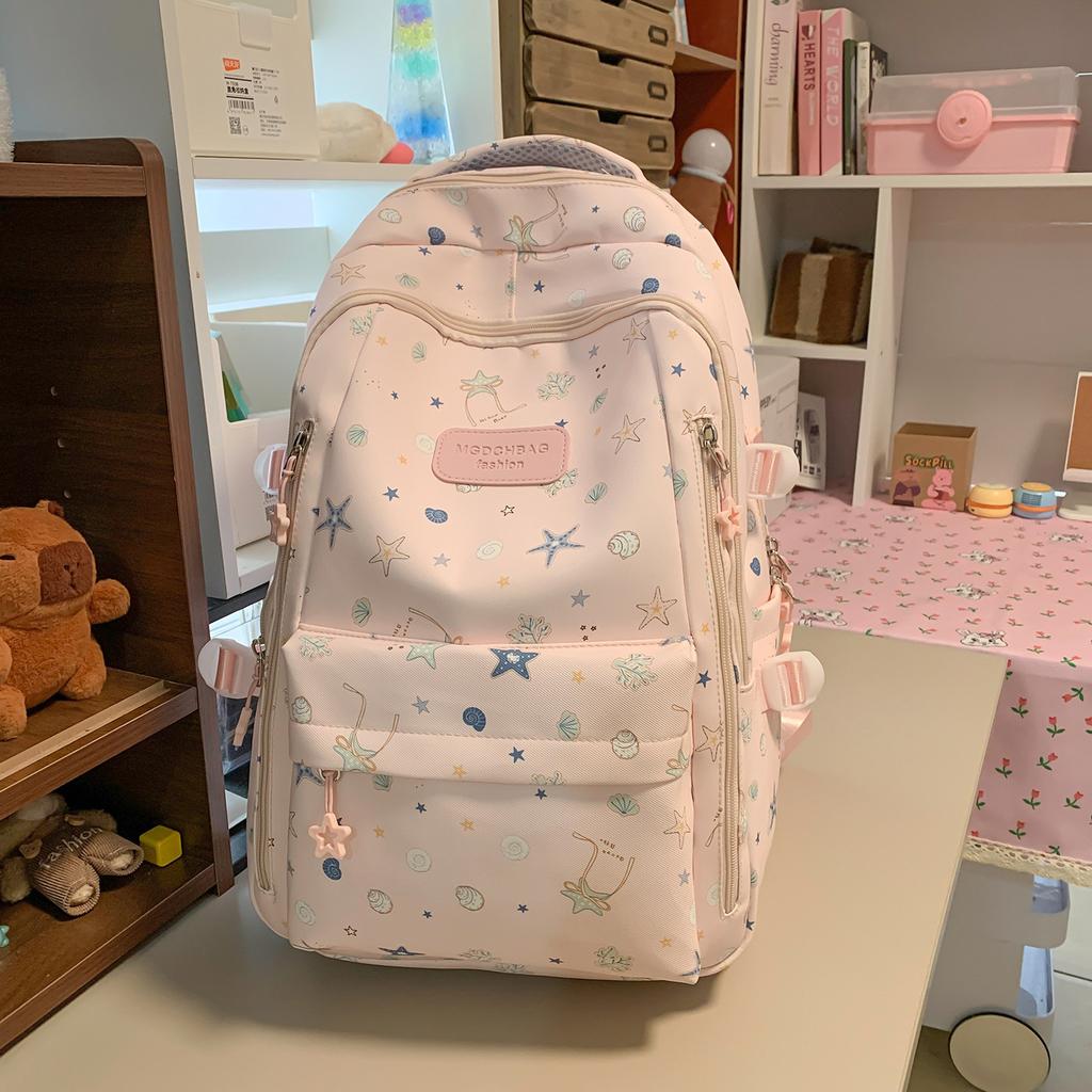 Schoolbag Korean version of small fresh schoolbag Japanese princess versatile cute casual printed backpack junior high school class backpack