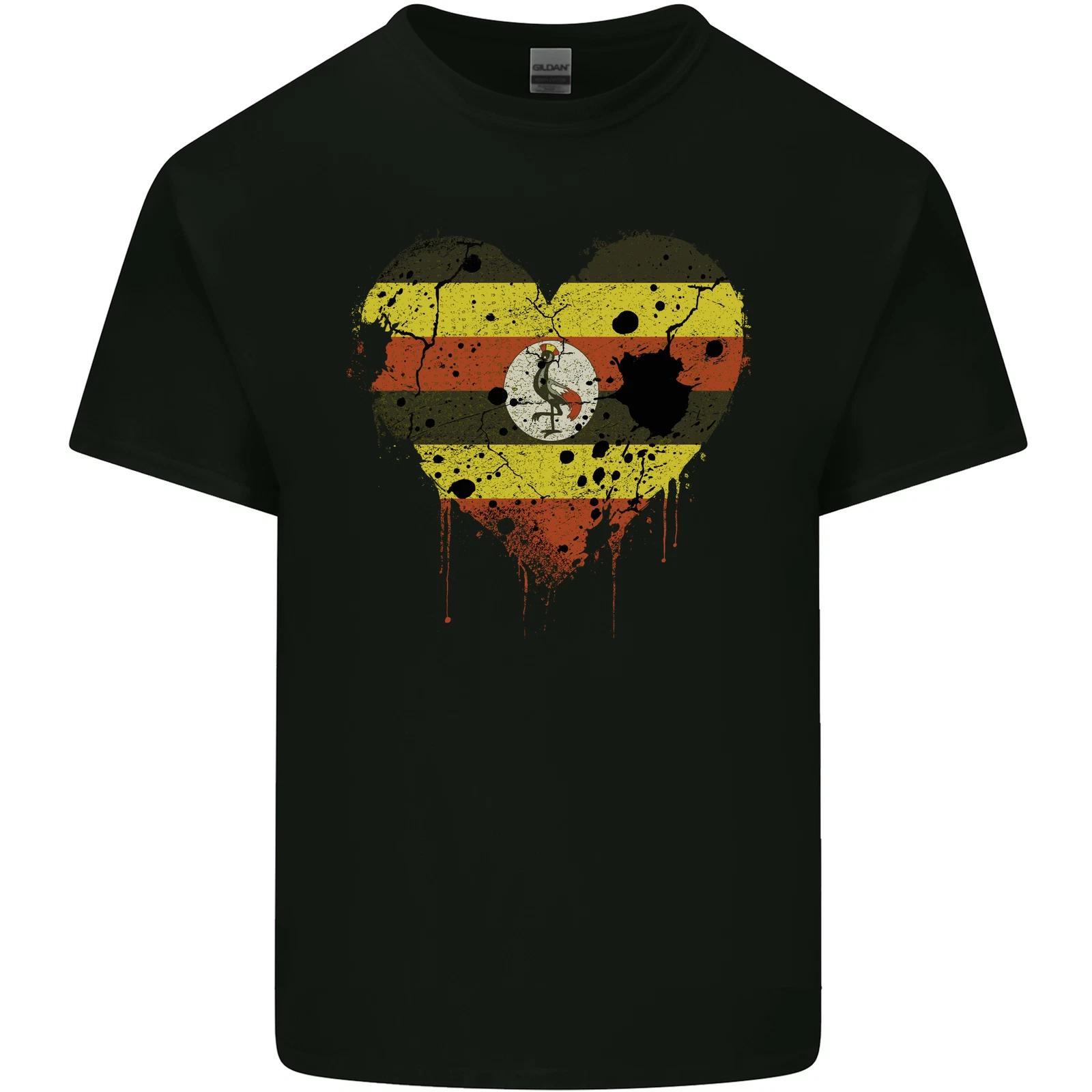 Love Uganda Flag Ugandan Day Football Kids T-Shirt Childrens S