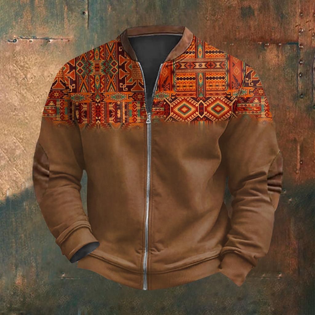 Men's Retro Casual Gradient Printed Sweatshirt