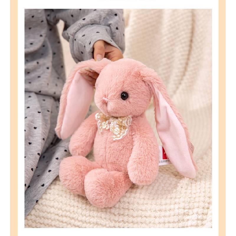Plush Pink Rabbit Toy Stuffed Doll Cute Bunny Toys Kids Gifts Home Decoration