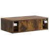 Wall Mounted Side Table Smoked Oak Wood Based Material