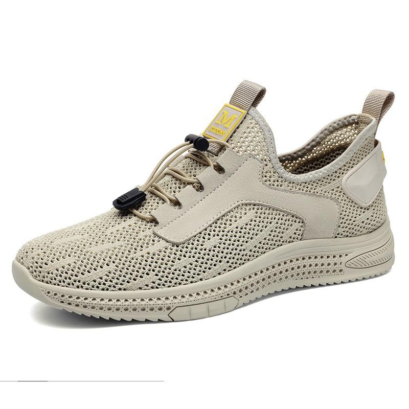 

Повседневная спортивная обувь для мужчин среднего и пожилого возраста, дышащая обувь для бега на шнуровке из летучей ткани, спортивная обувь для пап на утолщенной мягкой подошве 38