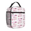 Bestselling Pink Bows Hearts Set Embossed Food Tote Bag Auto Travel Thermal Tote