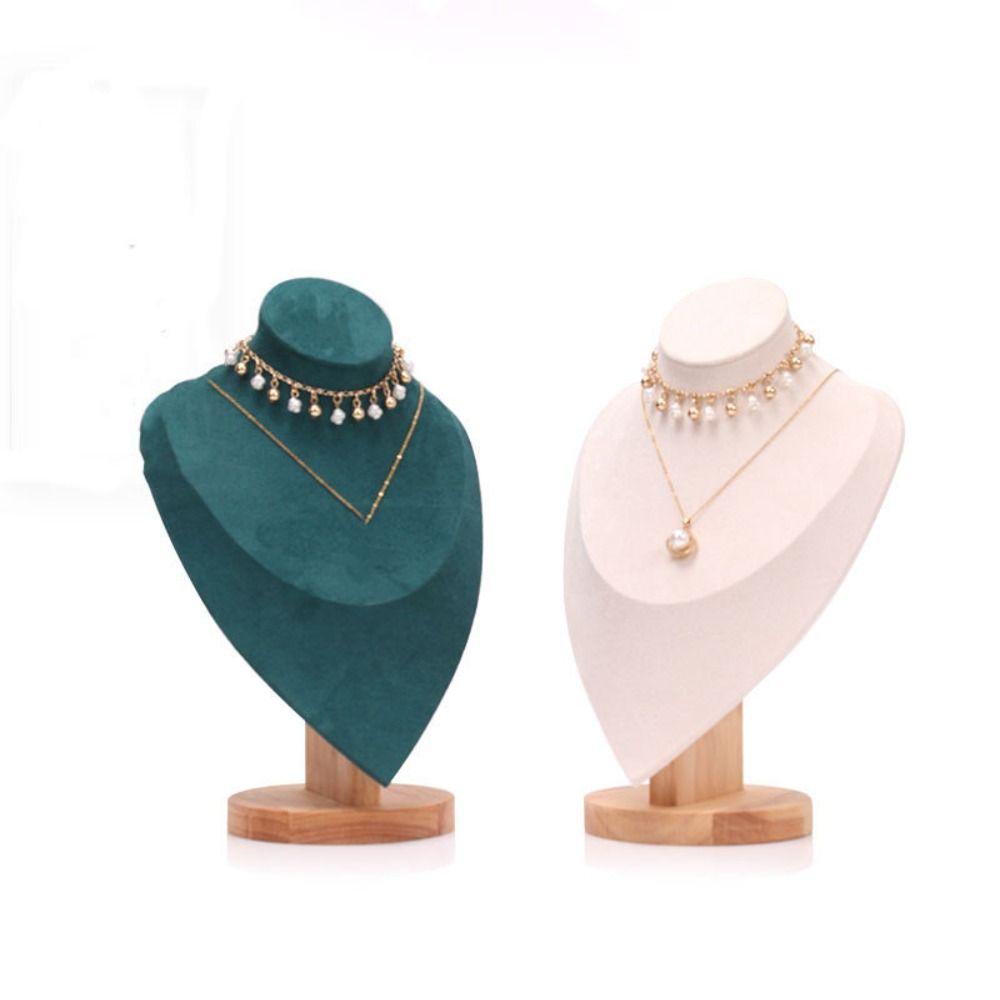 Velvet Jewelry Storage Rack Wooden Neck Display Props High Quality Display Model  Necklace