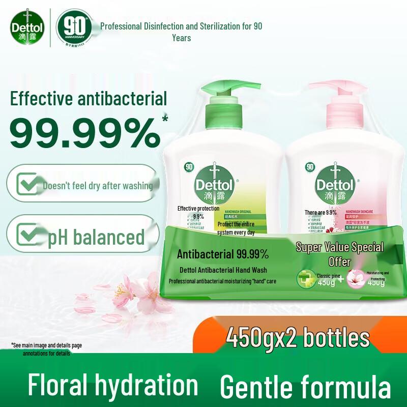 Dettol Antibacterial Hand Wash (2-Bottle Pack)