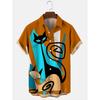 Hawaii Men's Shirt Anime Shirt Cartoon Short-sleeved Tops Summer Casual Men's Clothes Street Animals Cats Retro 3d Tees