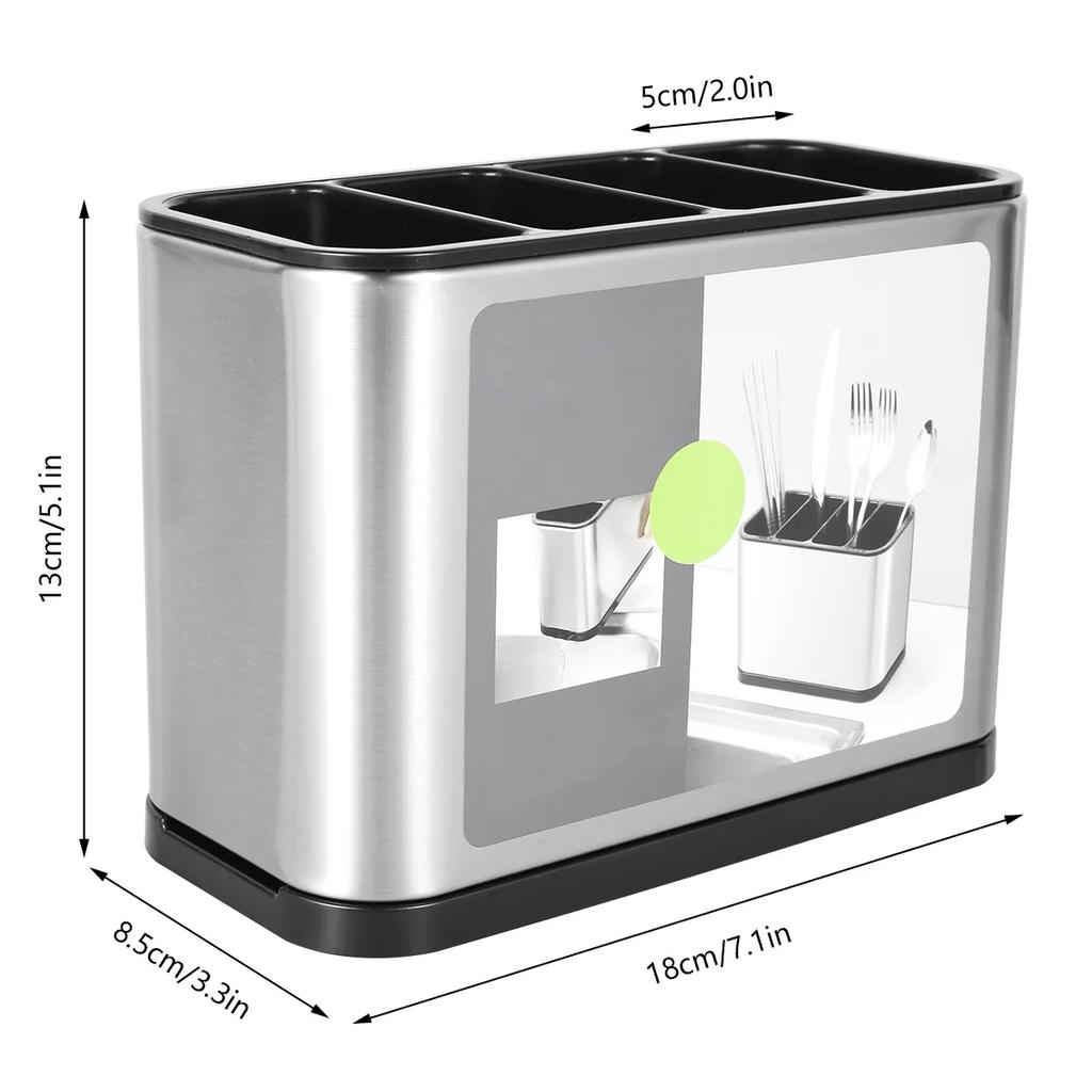 Pojemnik na przybory kuchenne Stal nierdzewna Uchwyt na sztućce Duża pojemność Pojemniki na przybory Utrzymuj porządek Suchy Stojak do przechowywania noży, łyżek, widelców