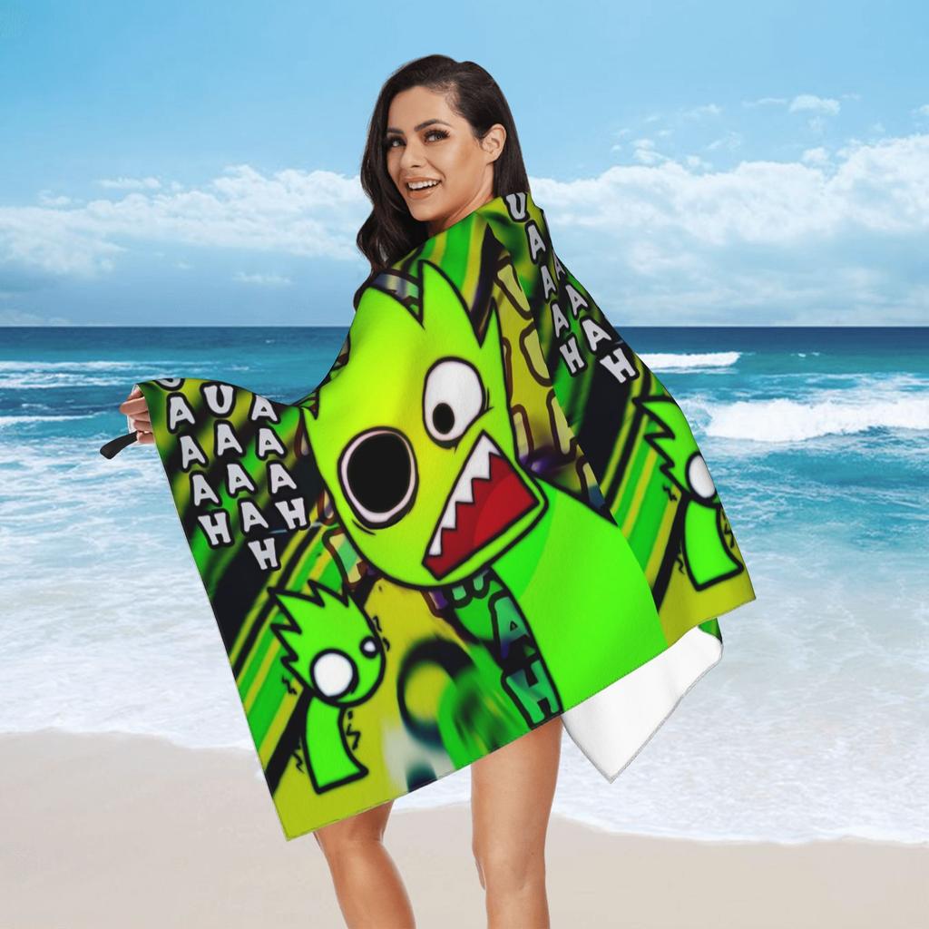 Asciugamano da Spiaggia Sprunki Cartoon Gioco Incredibox Microfibra Morbida Asciugatura Rapida Assorbente Asciugamani Veloci per Piscina